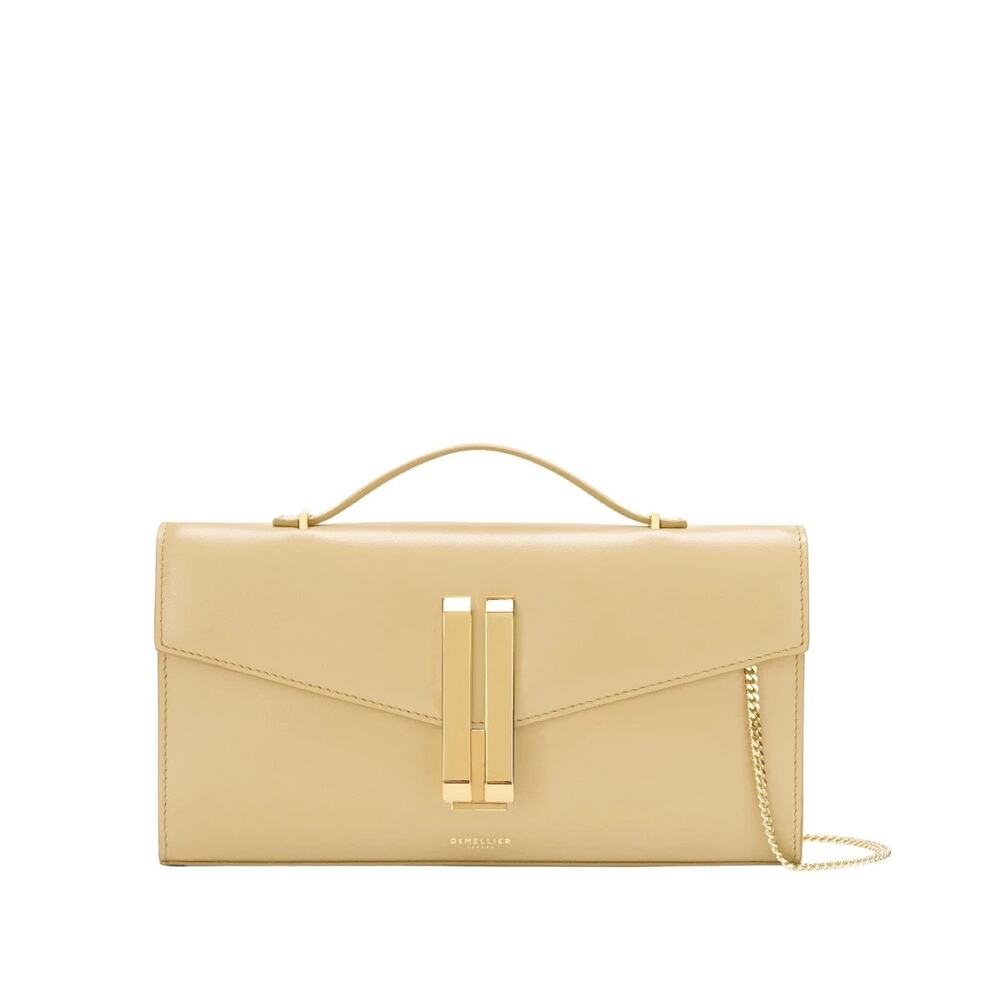 DeMellier London NEW The Vancouver Clutch Dune Smooth Leather Bag